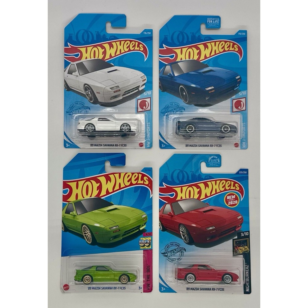 Hot Wheels '89 Mazda Savanna RX-7 FC3S Lot of 4 JDM HW J-Imports NEW
